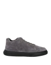 Hogan Man Sneakers Lead Size 9 Leather In Grey