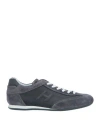 Hogan Man Sneakers Lead Size 8.5 Leather, Textile Fibers In Grey