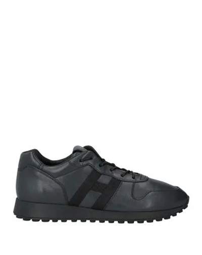 Hogan Man Sneakers Midnight Blue Size 10.5 Soft Leather In Grey