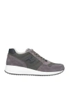 Hogan Man Sneakers Lead Size 9 Textile Fibers, Leather In Grey
