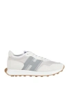 Hogan Man Sneakers Light Grey Size 8.5 Leather, Textile Fibers In Gray