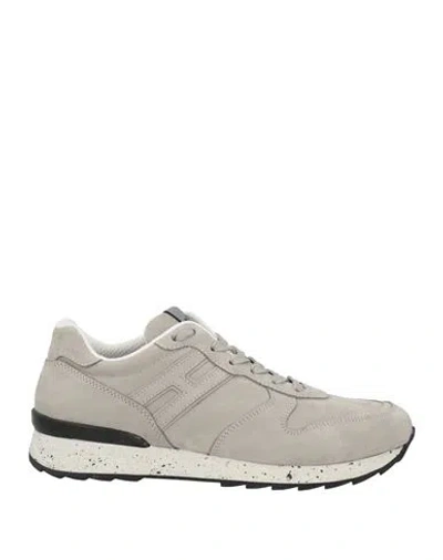 Hogan Man Sneakers Light Grey Size 9 Leather In Gray