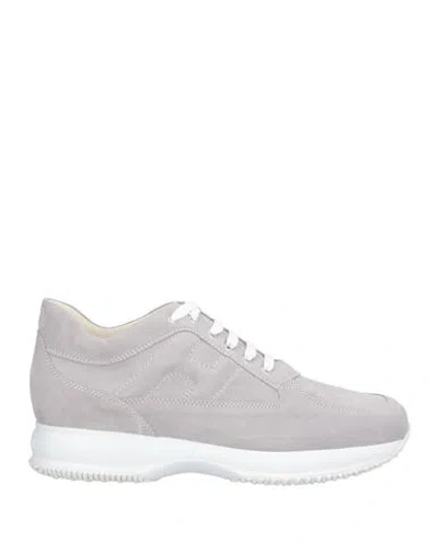 Hogan Man Sneakers Light Grey Size 9 Leather In Gray