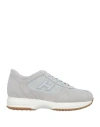 Hogan Man Sneakers Sand Size 7 Leather, Textile Fibers In Grey