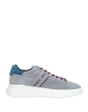 Hogan Man Sneakers Light Grey Size 9 Soft Leather In Grey