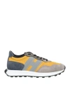 Hogan Man Sneakers Marigold Size 10.5 Leather, Textile Fibers In Yellow