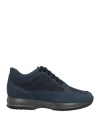 Hogan Man Sneakers Midnight Blue Size 11 Soft Leather, Textile Fibers