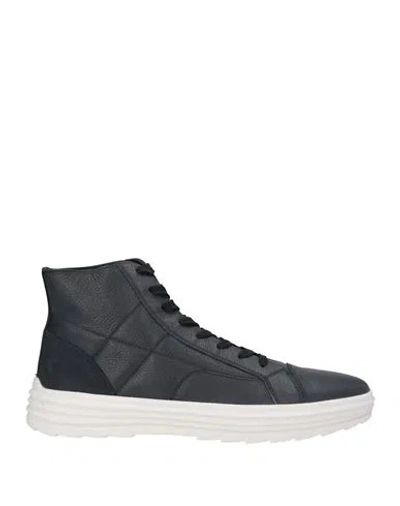 Hogan Man Sneakers Midnight Blue Size 7 Leather In Black