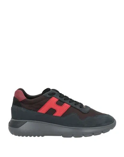 Hogan Man Sneakers Midnight Blue Size 9 Leather, Textile Fibers
