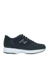 HOGAN HOGAN MAN SNEAKERS MIDNIGHT BLUE SIZE 9 LEATHER, TEXTILE FIBERS