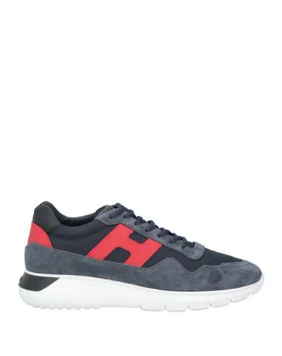 Hogan Man Sneakers Midnight Blue Size 9 Textile Fibers, Leather