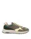 Hogan Man Sneakers Military Green Size 7 Leather, Textile Fibers
