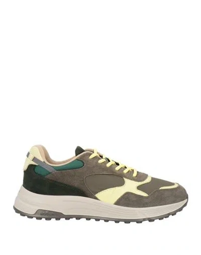 Hogan Man Sneakers Military Green Size 7 Leather, Textile Fibers