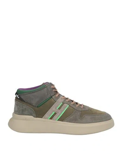 Hogan Man Sneakers Military Green Size 8.5 Leather