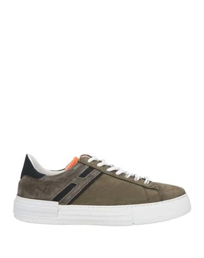 Hogan Man Sneakers Military Green Size 9 Leather