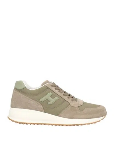 Hogan Man Sneakers Military Green Size 8.5 Leather, Textile Fibers