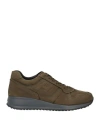 Hogan Man Sneakers Military Green Size 9 Soft Leather In Green