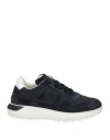 Hogan Man Sneakers Navy Size 3y Leather, Textile Fibers In Navy Blue