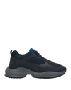Hogan Man Sneakers Navy Blue Size 7 Soft Leather, Textile Fibers In Navy Blue