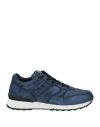 Hogan Man Sneakers Navy Size 9 Leather, Textile Fibers In Navy Blue
