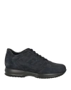 Hogan Man Sneakers Navy Size 7.5 Leather, Textile Fibers In Navy Blue