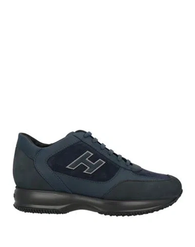 Hogan Man Sneakers Navy Size 9 Leather In Blue