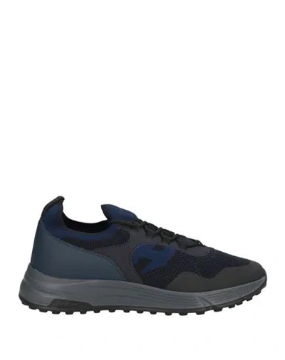 Hogan Man Sneakers Navy Size 8.5 Leather, Textile Fibers