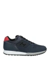 Hogan Man Sneakers Navy Size 9 Textile Fibers, Leather In Navy