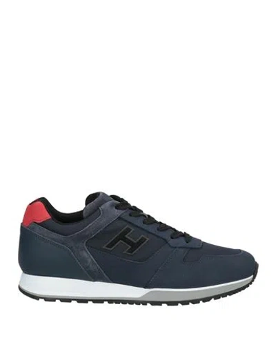Hogan Man Sneakers Navy Size 9 Textile Fibers, Leather