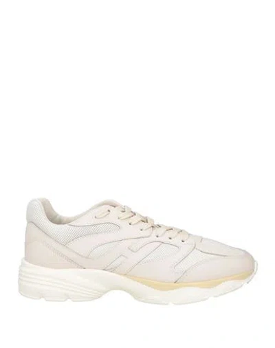 Hogan Man Sneakers Off White Size 11 Textile Fibers, Leather