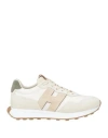 Hogan H601 Panelled Suede Sneakers In Off White