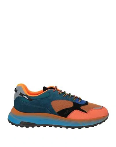 Hogan Man Sneakers Orange Size 9 Leather, Textile Fibers