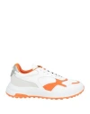 Hogan Man Sneakers Orange Size 9 Leather In Orange