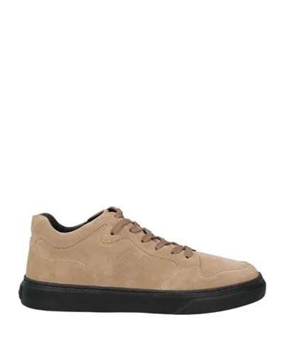 Hogan Man Sneakers Sand Size 9 Leather In Beige
