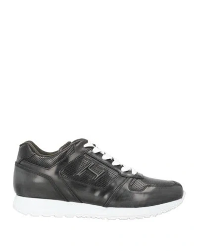 Hogan Man Sneakers Steel Grey Size 9 Leather