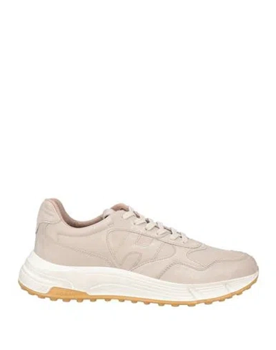 Hogan Man Sneakers Taupe Size 8 Leather In Grey