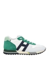 Hogan Man Sneakers White Size 7 Leather, Textile Fibers In White