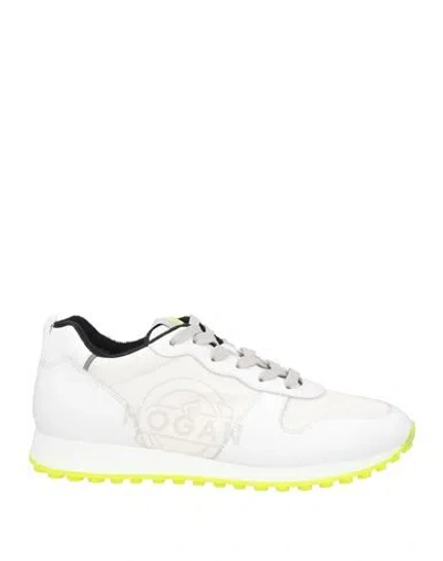 Hogan Man Sneakers White Size 8.5 Leather, Textile Fibers