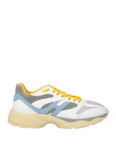 Hogan Man Sneakers White Size 9 Leather, Textile Fibers