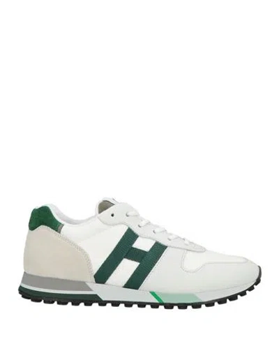 Hogan Man Sneakers White Size 9 Leather, Textile Fibers