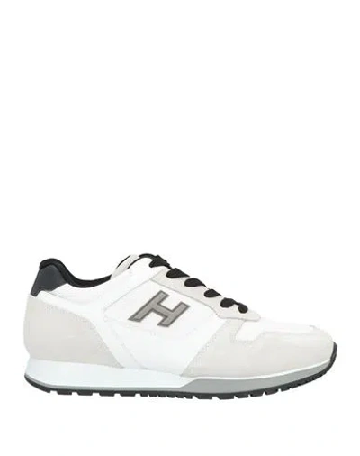 Hogan Man Sneakers White Size 9 Leather, Textile Fibers