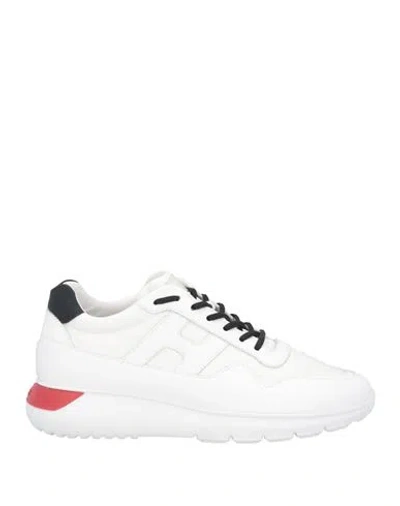 Hogan Man Sneakers White Size 10 Leather, Textile Fibers