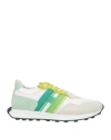 Hogan Man Sneakers White Size 9 Leather, Textile Fibers In White
