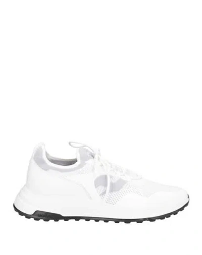 Hogan Man Sneakers White Size 9 Soft Leather, Textile Fibers