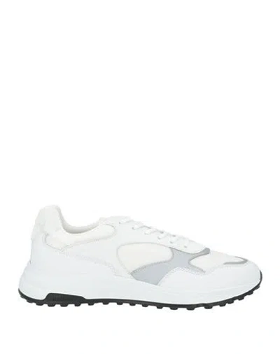 Hogan Man Sneakers White Size 9 Textile Fibers, Leather