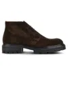 Hogan Brown Suede Ankle Boots With Toggled Tongue And Rubber Sole In Black