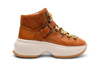 Hogan Maxi Active Ankle Boots In Brown
