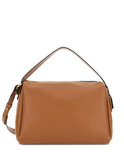 Hogan H-plexi Leather Shoulder Bag In 褐色