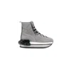 Hogan Maxi H222 Rabbit Fur Ankle Boots In Gray