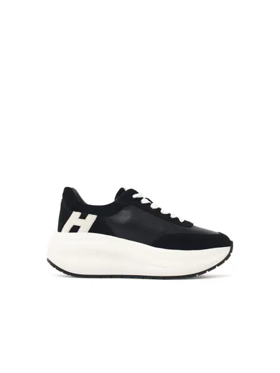 Hogan 'maxi I Active' Black Leather Sneakers In Multi